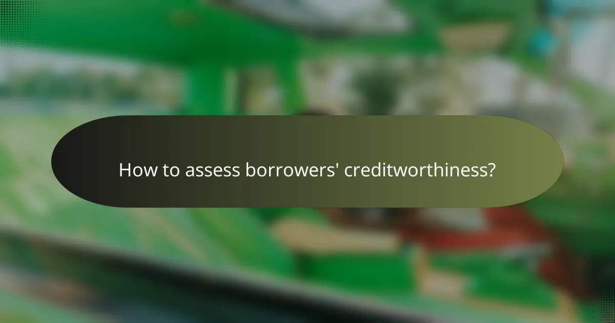 How to assess borrowers' creditworthiness?