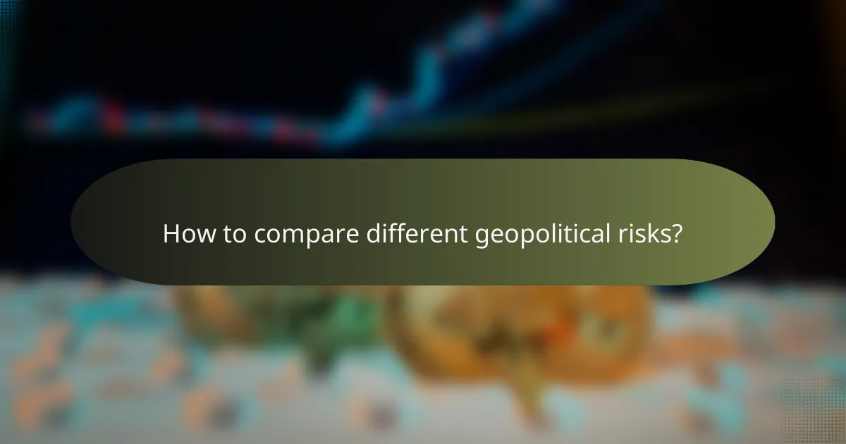 How to compare different geopolitical risks?