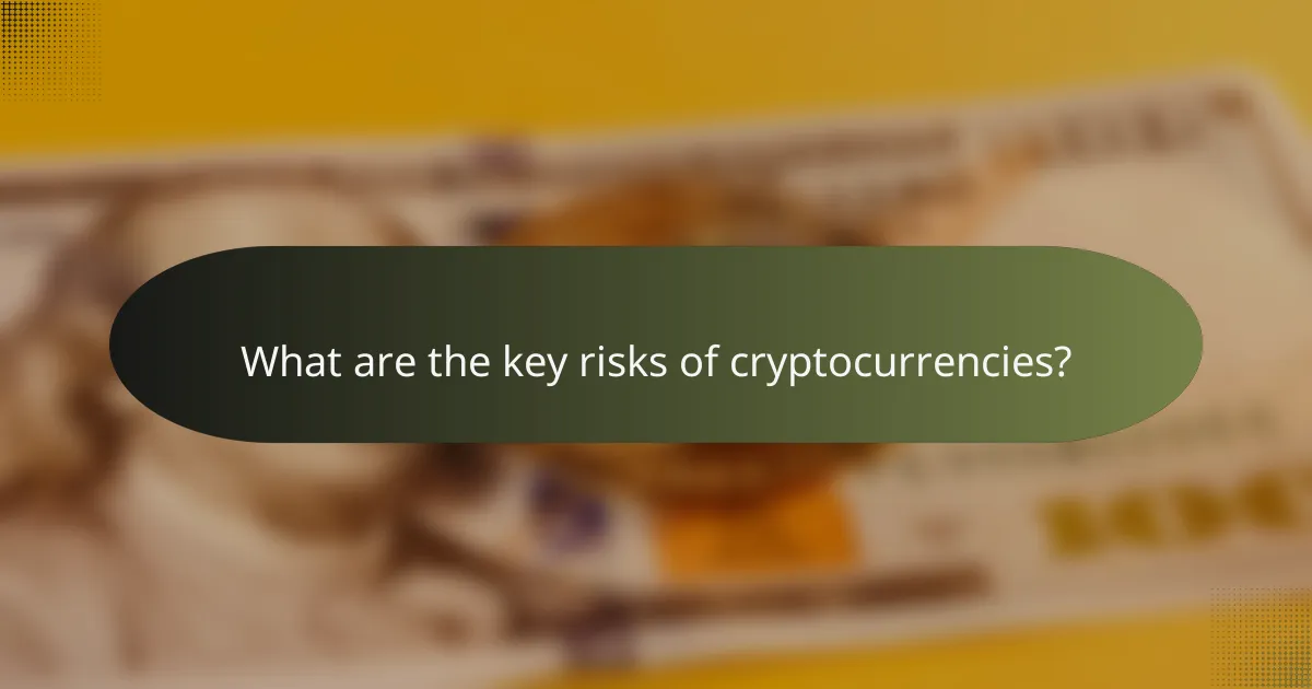What are the key risks of cryptocurrencies?